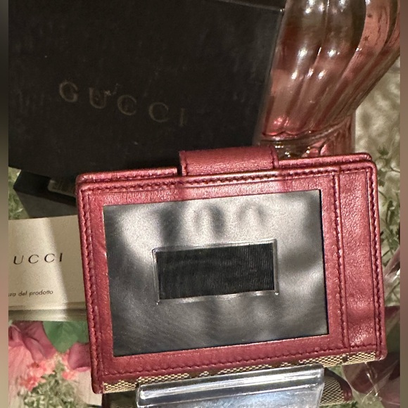 Gucci heart snap French wallet with metalic monogram bifold card wallet with box - Picture 10 of 14